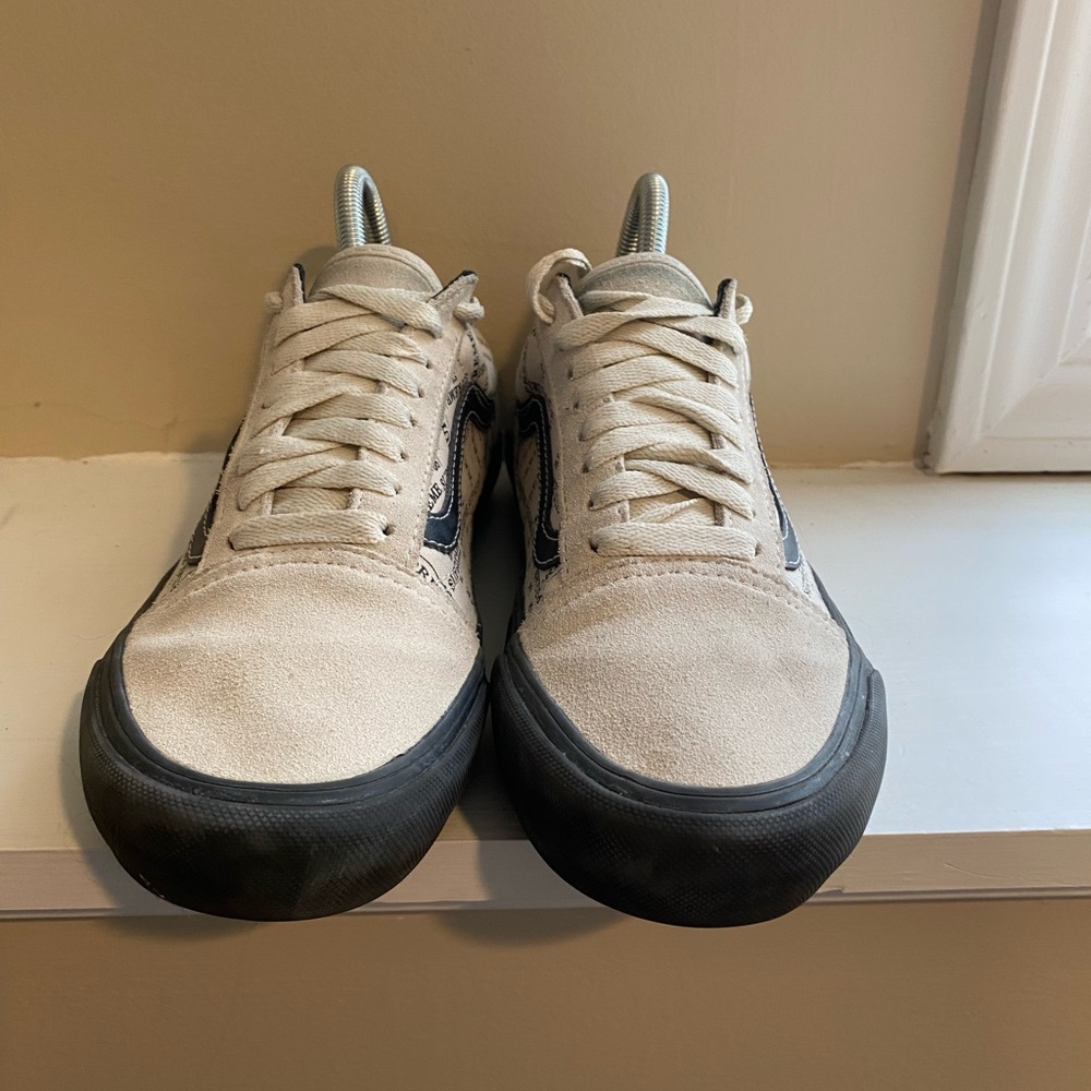 Men's Vans x Supreme Old Skool Pro Grid Pattern Off-White Skate Shoes Size US 7 - Picture 3 of 6